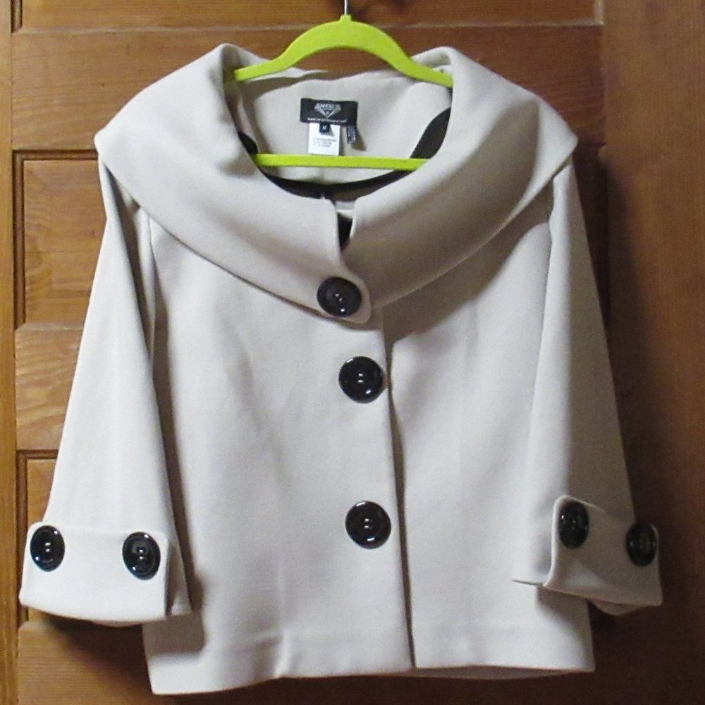 Angel Apparel Cream Color Peacoat Pea Coat Size M